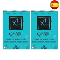 Canson XL Aquarelle, Álbum Espiral Microperforado, A4, 30 Hojas, Grano Fino características