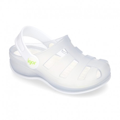 Cangrejeras Niño Tipo Zuecos Surfi Para Piscina Y Playa. 23 Blanco