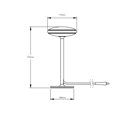 Shade ØS1 lámpara mesa LED anillo negro pie blanco