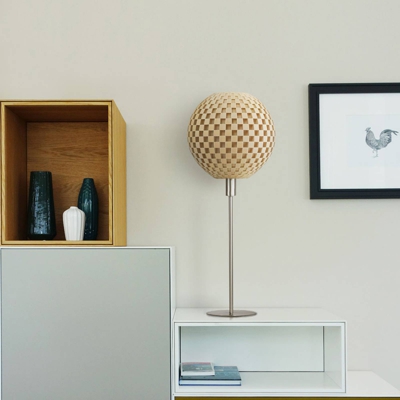 Lámpara de mesa Flechtwerk Kugel, beige