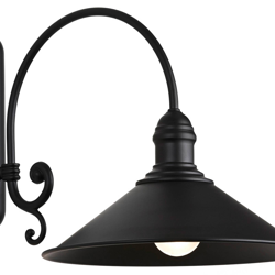 Lámpara de pared Elmo, lacado negro características