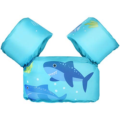 MoKo Manguitos de Flotante Sin Inflación, Chaleco para Natación con Patrón Lindo, Dispositivo de Entrenamiento Plegables para Niñas y Niños en Piscina