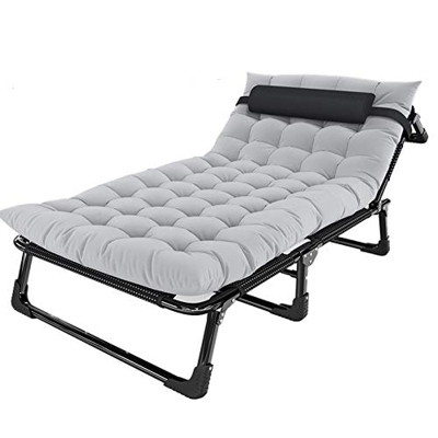 Sillón reclinable plegable de gravedad cero Sillones de terraza de jardín, Sillón de playa portátil ajustable, Cama individual plegable para el hogar 