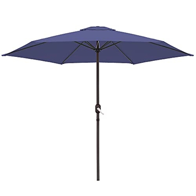Parasol sombrilla de Aluminio clásico de 270 cm - LOLAhome (Standard, Azul)
