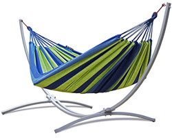 Potenza Hamaca con Soporte De Jardín Exterior para Una Persona Hamaca Multicolor XL 200x100 120kg De Acero Soporte De Hamaca hasta 120kg Resistente a  características