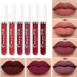 cheap4uk 6 PCS Diez Colores Matte Liquid Lipstick Long-Lasting Wear Non-Stick to Cup Not Fade Waterproof Lip Gloss for Ladies Girls Women Dance Party  precio