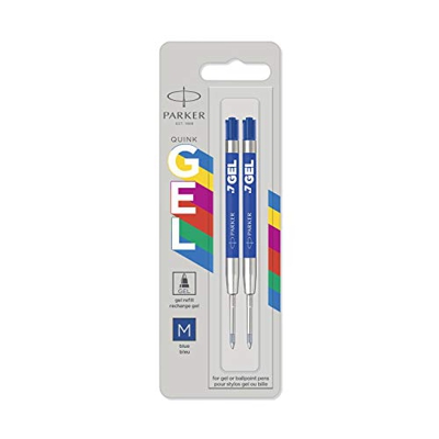 Parker Jotter Originals recambios de tinta de gel | Recambios de tinta de gel azul | punta mediana (0,7 mm) | 2 unidades