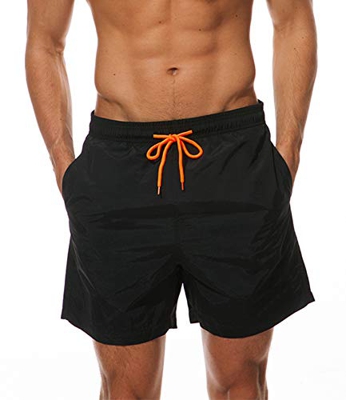 FGFD Bañador Hombre Pantalones Corto Deporte Bermudas Secado Rápido Trajes de Baño Hombre Bóxers Playa Shorts (XL, Negro)