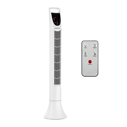 Klarstein Mount Everest - Ventilador de columna, Oscilación 80 °, Temporizador, Pantalla táctil, Mando a distancia, Diseño de torre con pedestal, Caud características