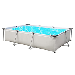 Sekey Piscina desmontable, cuadrada piscina de jardín de verano, piscina de metal 300 x 207 x 65 cm - Gris características