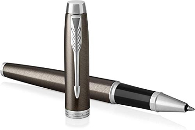 Parker IM - Bolígrafo Roller, Punto fino, color Marrón (Dark Espresso Chrome trim)