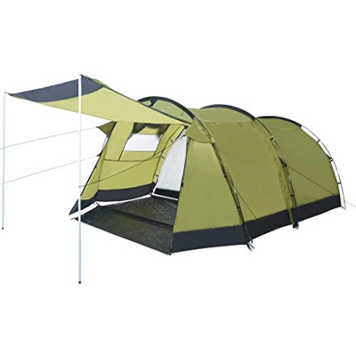 Benkeg Tienda de Campaña Familiar Tipo Túnel 4 Personas Verde 410 X 260 X 150 Cm Carpa Grande para Playa Picnic Portátil y Impermeable