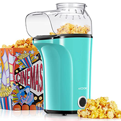 AICOOK Palomitero, 1400W Automática Máquina de Palomitas con Gran Capacidad, Aire Caliente Sin Grasa Aceita, Tapa Removible y Libre de BPA (Verde) características