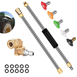 ZAMDOE Varilla rociadora de extensión para Lavadora a presión con acoplador Giratorio de 1/4 Pulgada 180 °, 4500PSI, Boquilla de 5 lavadoras a presión características
