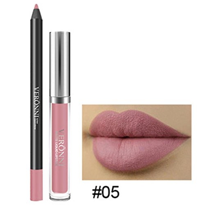 Gusspower lápiz labial mate de maquillaje permanente,lápiz labial líquido brillo mate duradero cosméticos labial impermeable y Delineador de labios Ba