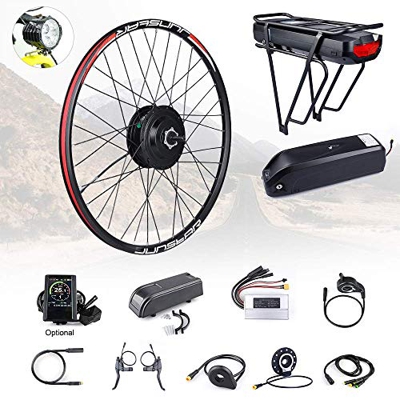 Bafang 8fun - Kit de conversión de Rueda Delantera de 48 V 500 W con batería eléctrica para Bicicleta de 20 26 27,5 700 C con Pantalla LCD