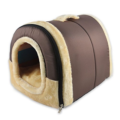 ANPPEX 2 en 1 Casa y Sofá para Mascotas, Lavable a Máquina Casa Cama de Perro Gato Puppy Conejo Mascota Antideslizante Plegable Suave Calentar con Coj