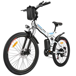 BIKFUN Bicicleta Eléctrica Plegable, 26" E-Bike para Adulto, Batería de Litio-Ion(36V, 8Ah), Motor 250W, Shimano 21 Marchas (26" Aventuras-Blanco) características