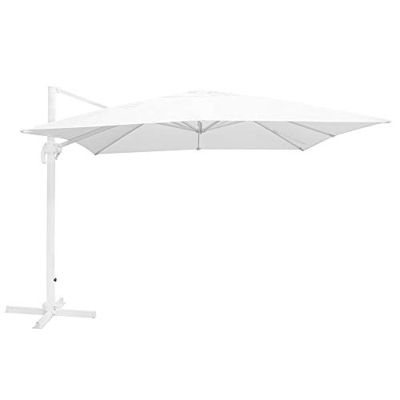 Parasol excéntrico Rectangular de Aluminio Blanco Moderno de 3 x 4 m - LOLAhome