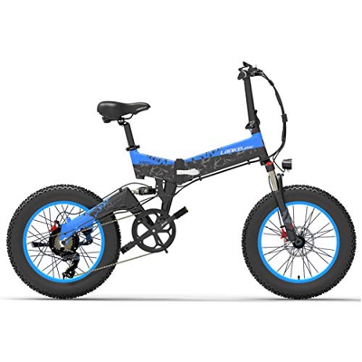 Lixada Bicicleta Eléctrica Deportiva Plegable de Asistencia Eléctrica de 1000 W y 20 Pulgadas,Bicicleta Eléctrica con Neumáticos de Grasa de 4,0 Pulga
