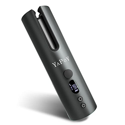 Rizador Pelo Automático Planchas Rizadoras con Batería Recargable de 5200 mAh Pantalla LCD y Calentamiento Rápido 5 tipos de control de temperatura y 