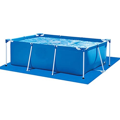 Rongchuang Piscina de Piscina Rectangular, Tela de Piso Plegable de Lona Azul, Estera Protectora de La Piscina para La Piscina de La Piscina sobre El 