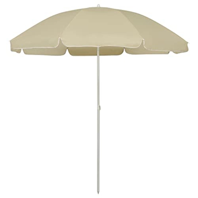 vidaXL Sombrilla de Playa Parasol Exterior Patio Terraza Marquesina Refugio Solar contra Rayos Ultravioleta Piscina Toldo Arena Amarillo 240 cm