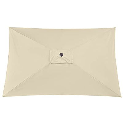 æ— Parasol de repuesto para sombrilla de patio, rectangular, 6 costillas, 2 x 3 m, para mesa de mercado, paraguas de repuesto para exteriores, sombril