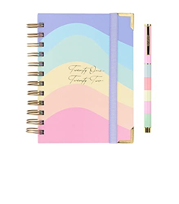 Takenote Agendas - Dulce - Agenda Pocket Académica 2021- 2022- Semana Vista- 224 páginas - Tamaño A6 - 13 x 17 cm- Anillas en bronce - Incluye Bolígra