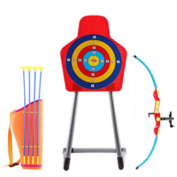 deAO Juego de Tiro al Blanco con Puntero Laser Incorporado Conjunto Infantil de Arco Curvo con Infrarrojo, Flechas, Diana con Soporte y Funda de Arco características