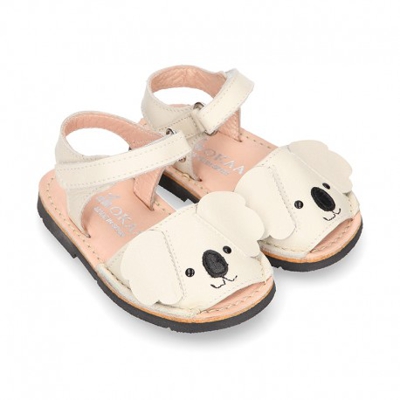 Menorquina Niño Koala En Piel Suave Y Suela Flexible. 18 Marfil