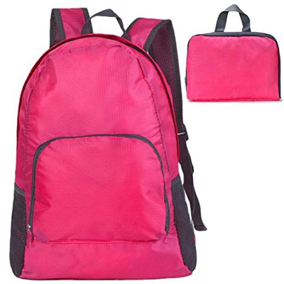 Mochila Plegable Ligera , Mochilas Compacta con Resistencia al Agua para Hombre Mujer Camping Escuela Ciclismo Deportes al Aire Libre(Rojo)