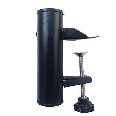 MOVKZACV Soporte para sombrilla portátil para silla, universal para patio o playa, clip fijo, abrazadera para sombrilla para el hogar balcón (negro)