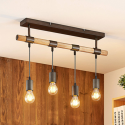 Lindby Wasina plafón de madera y metal características