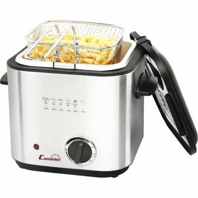 Freidora COMELEC 1262, 1,2 litros, resistencia oculta, tapa con visor y filtro