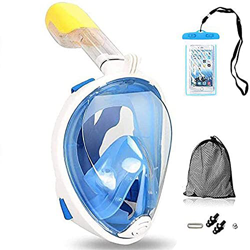 Queta Gafas de Snorkel, Máscara de Buceo 180° Panorámica Vista Anti-Niebla Apoyo Camara Deportiva, Anti-Fugas Máscara de Snorkel para Adultos con Tapo precio