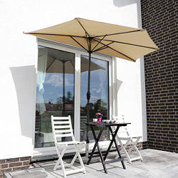 Sekey® semicircular sombrilla Parasol para terraza jardín Playa Piscina Patio diámetro 270 cm Protector Solar UV50+, Taupe precio
