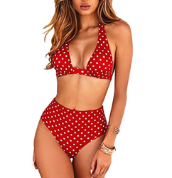 CMTOP Trajes de Baño Bikini Las Mujeres de Dos Piezas Bathing Suit Bikinis Mujer Conjunto de Cuello Halter Estampado Floral de Cintura Alta para el Ve características