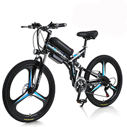 Hyuhome Bicicleta EléCtrica para Hombres y Mujeres Adultos, 26" E-Bike Plegable 250w / 350w 36v 10A 18650 BateríA Litio Bicicleta de MontañA Plegable  en oferta
