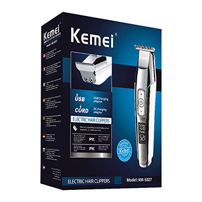 KEMEI Cortapelos Hombres, Profesional Máquina Cortar Pelo Impermeable Kit Cortadora de Pelo Inalámbrica Pantalla LED Recargable Recortadora Barba afei