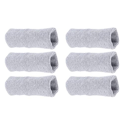 Abaodam 1 juego de 6 protectores de muñeca deportivos de algodón absorbente para el sudor y la muñeca para hombres y mujeres (gris claro)