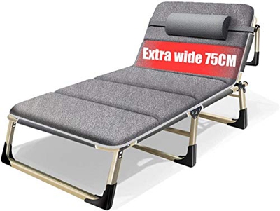 WUY Oversized Sun Lounger Cama Plegable al Aire Libre Cama de Camping portátil Que se Puede acosar la Oficina Plana Cero-Gravedad Reclinable Sillón Si
