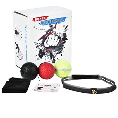 YWBL-WH Bola de Reflejo de Boxeo de 3 Piezas, Bola de Lucha de Gel de sílice Boxeo de Reflejo Reacción de Entrenamiento Boxer Speed ​​Training Ball co