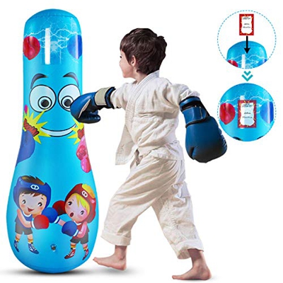 Rehomy Saco de Boxeo Inflable para Niños Saco de Boxeo Independiente para Entrenamiento de Patadas Ejercicio Alivio del Estrés