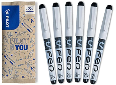 Pilot Vpen - Pluma estilográfica desechable, 6 unidades, color negro