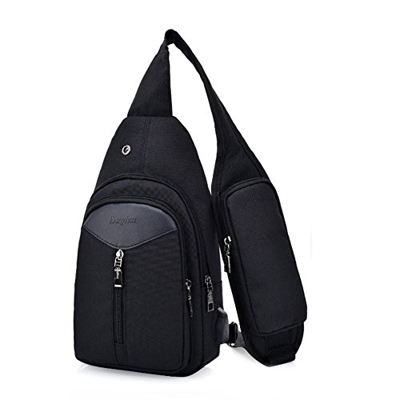 Bolsa de Hombro con USB Puerto de Carga, Estwell Bolso Pecho Sling Hombro Crossbody Bolsa para Hombres Mujeres para el Deporte al Aire Gimnasio Viajes