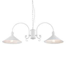 Lámpara colgante Elmo, 2 luces, blanca características