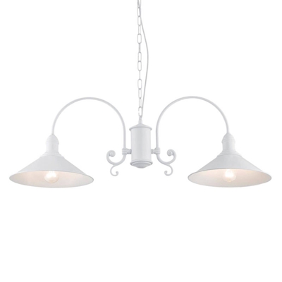 Lámpara colgante Elmo, 2 luces, blanca