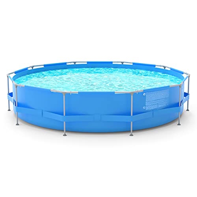 Sekey 3,6 m Piscina de suelo, piscina de jardín de verano redonda, piscina con estructura de metal Ø 360 x 76 cm - Azul