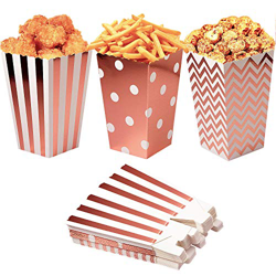 Czemo Oro Rosa Caja de Palomitas Carton Caramelo Contenedor Pop Corn Box Palomitas Bolsa para Fiestas, 36pcs características